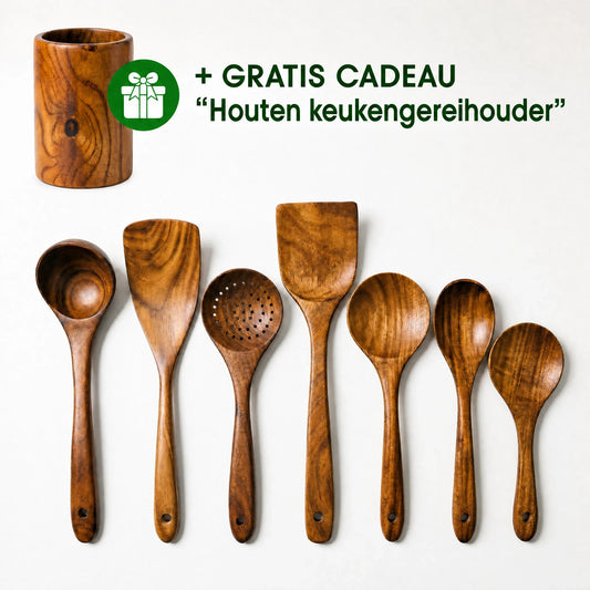 Keukengerei-set van acaciahout