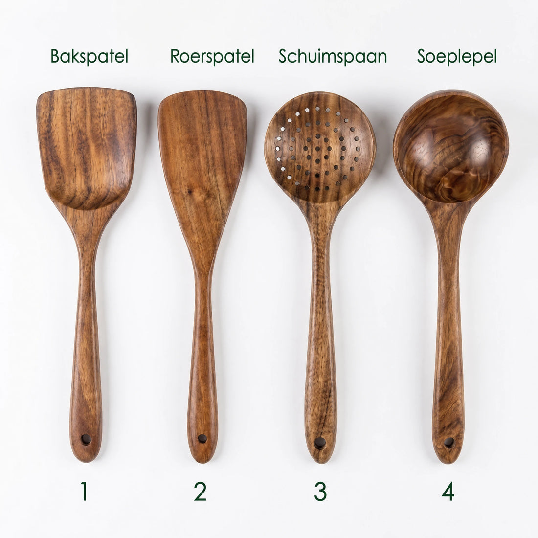 Keukengerei-set van acaciahout