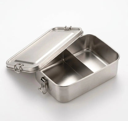 RVS lunchbox met 2 vakken